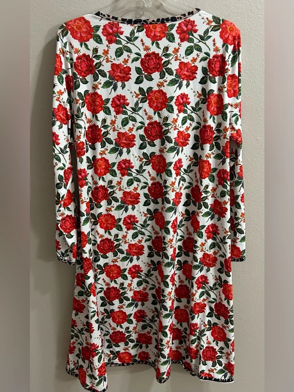 Tiny Turtles Boutique Long Sleeve Nightgown Womens 2XL Floral Soft Stretchy Cozy
